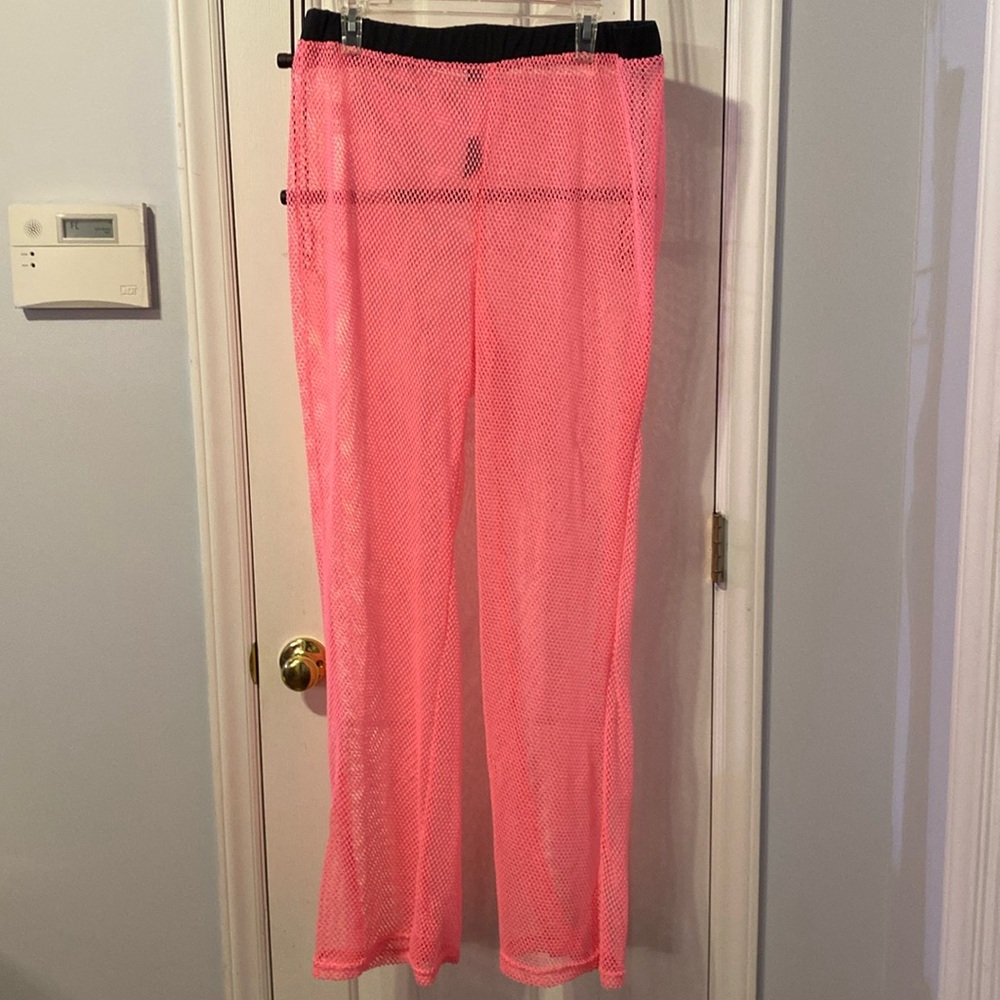 Rouge Collection brand Mesh over-pants, pink, size 3X, wide-leg